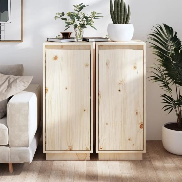 🪑 Buffet Bas En Bois Massif Pin épicéa – Style Scandinave – 118x60x47 Cm – Neuf