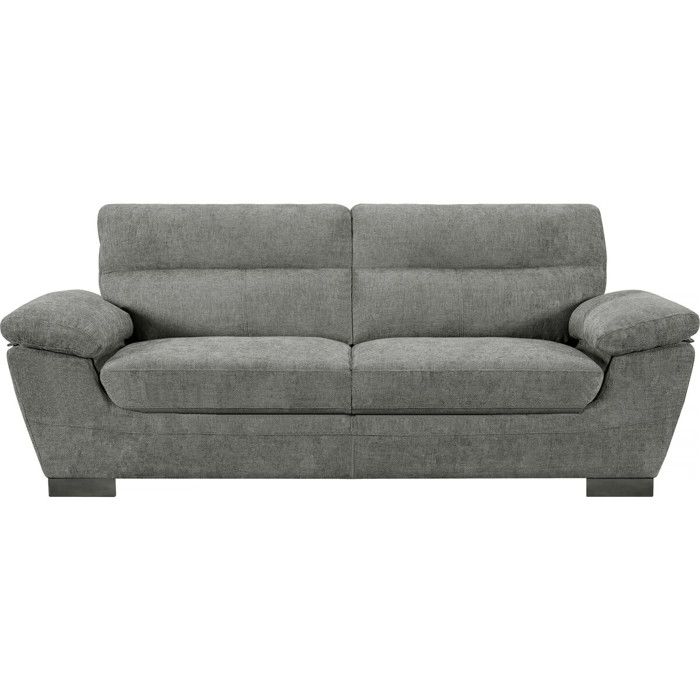Canapé fixe en tissu Dallas - 210 X 88 X 90 cm - 3 places - Gris