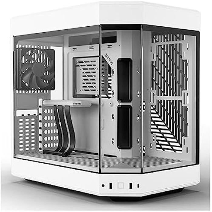 Boitier PC Moyen Tour HYTE Y60 - Blanc - Gestion du flux dair optimisée - Carte graphique verticale