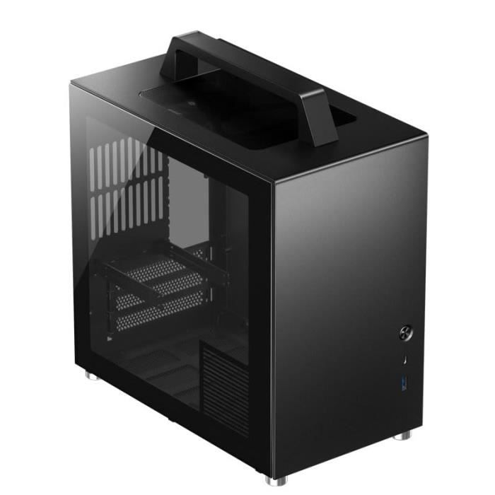 Boîtier JONSBO T8 PLUS MINI-ITX en verre trempé – Noir