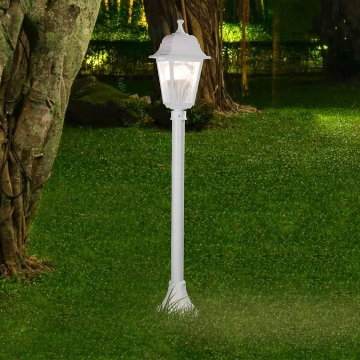 lampadaire extérieur keighley 100 cm e27 blanc