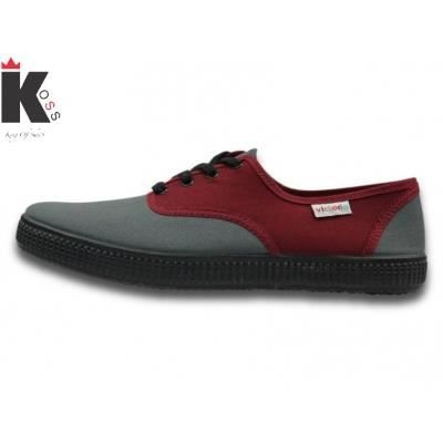 Victoria Baskets Basses Victoria 06651 - VICTORIA - Homme - Lacets - Textile - Rouge - Bordeaux