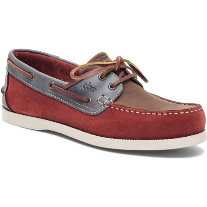 TBS PHENIS -Chaussures bateau en cuir pour homme - Rouge-beige Rouge/beige  - Cdiscount