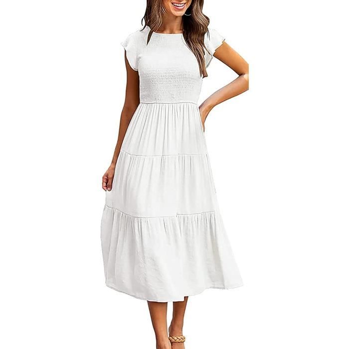 Robe De Plage Femme Boheme Courte Tunique Tenue Caftan De Plage Col En