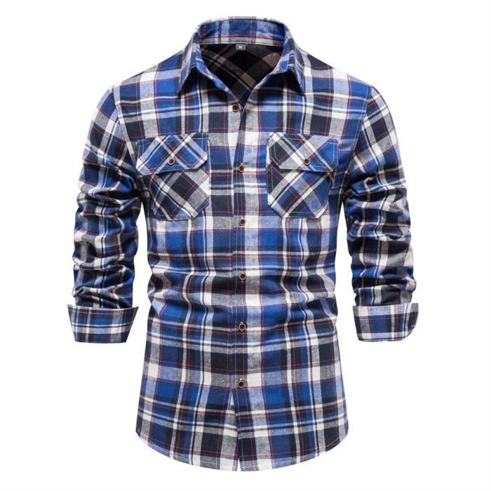 Chemise Homme imprimé - LEOCLOTHO - Coupe slim - Manches longues - Col chemise Blanc - Prêt-à-Porter