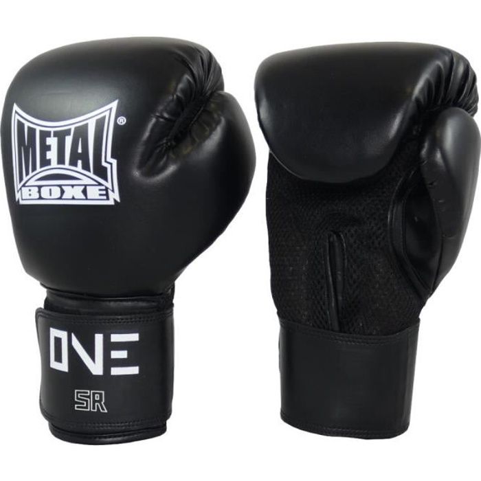 Gants de boxe d'entraînement enfant Metal Boxe One - noir - 8/14 ans