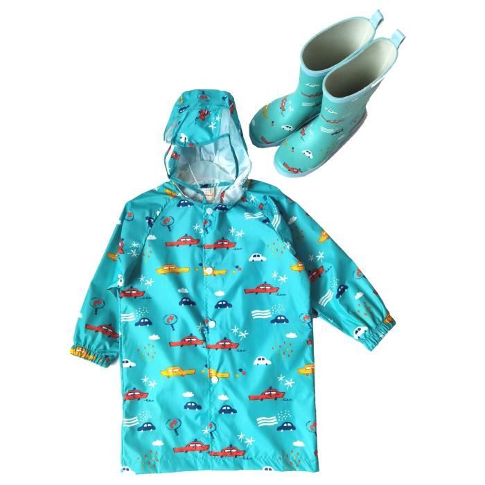 Poncho De Pluie épais Pour Enfant – Unisexe, Couleur Unie – Boutonné, Ample Et Léger – Taille 146 (4-8 Ans) - 11