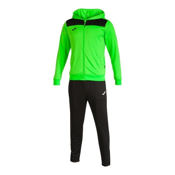 Survêtement enfant Joma Phoenix II noir/jaune fluo - sweat zippé + pantalon 7-8 ans