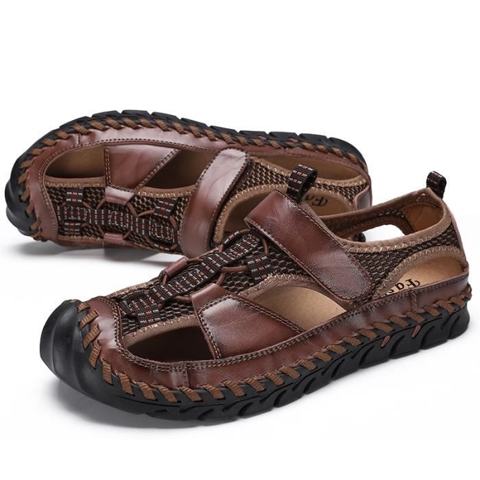 Sandales Cuir Style Grec Antique Pour Homme - Fabriqué à La Main En Italie, Marron, Neuf Avec Emballage