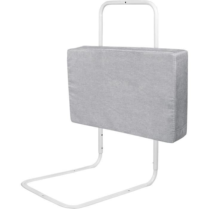 Barrière De Lit Enfant UISEBRT 50cm - Réglable Hauteur 5 Niveaux, Protection Anti-chute Bébé/tout-petit, Grise