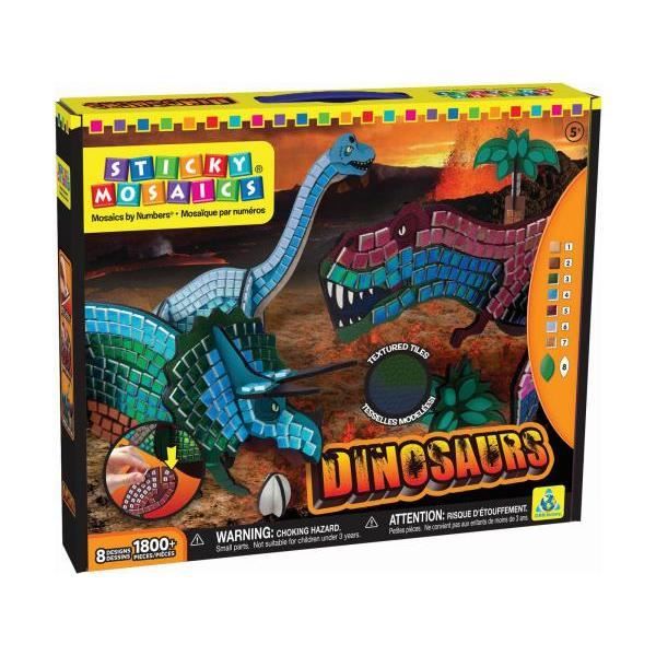Loisirs Créatifs Orb Factory Dinosaures 3D ORB69957 Sticky Mosaiques Autocollantes aux Numéros 