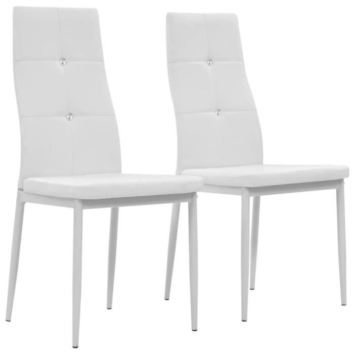 Lot de 2 Chaise de salle à manger 2 pcs Style contemporain Cuir
