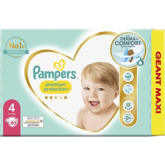 PAMPERS Premium Protection Taille 4 - 80 Couches - Cdiscount Puériculture &  Eveil bébé