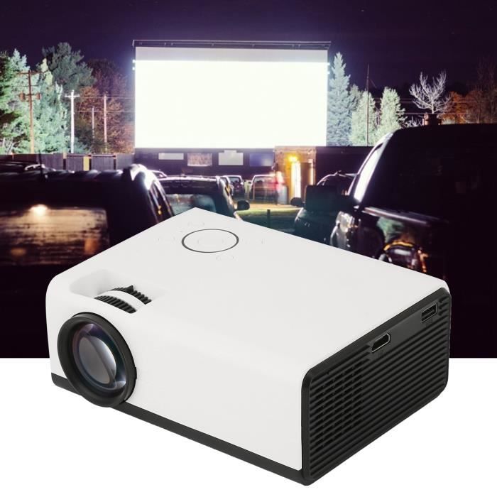 Qiilu projecteur de film en plein air Mini Projecteur Full HD 1080P LED 2200LM Projecteur