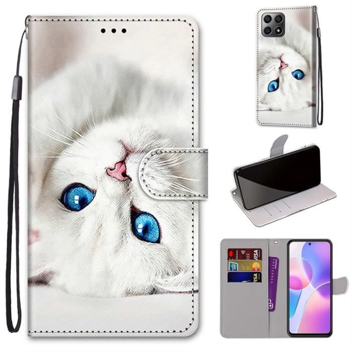 Sunrive Coque Compatible Avec Honor X8 5G,TPU Étui Housse Protecteur Souple Gel Mat Back Cover Mignon Motifs Antichoc Case(Le Renard Feuille D'érable) 1x Universelle Dragonne