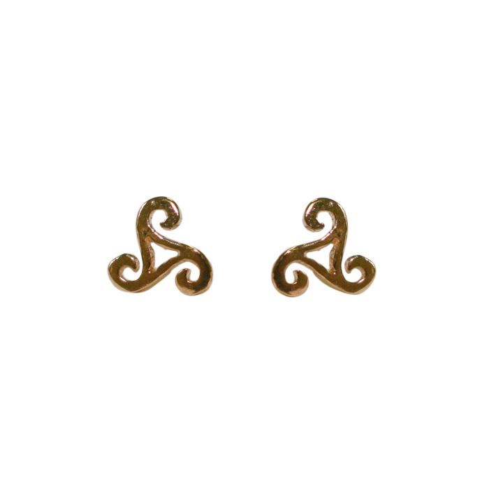 Boucles D'oreilles Puces Triskel - Plaqué Or 750/000, Garanti Sans Nickel - Neuf Avec étiquettes
