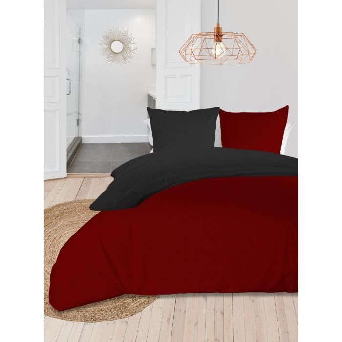 Housse De Couette Bicolore Rouge Et Gris Soleil D Ocre Parure De Couette Bicolore Coton Lave 240 X 260 Cm Rouge Et Gris Anthracite Achat Vente Housse De Couette Et Taies Soldes Cdiscount