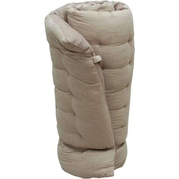 Matelas bain de soleil matelassé et bicolore Taupe 65 x 200 cm