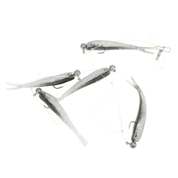 Kit De 6 Leurres Souples Pour Pêche - 12.5cm - Appâts Plastique - Thkfish - Couleur Verte