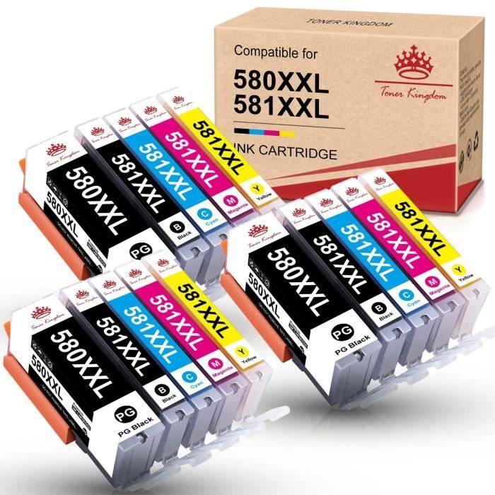 Meagiis 580 581XXL-inktcartridge vervanging voor Canon 580 & 581- inktcartridges voor TS705-inktcartridges voor Pixma TS6350 TS6250 TS8250 TS6351 TS6251 TS8550 TS6250 TS8500 TS8252 TS9150 (10-pak