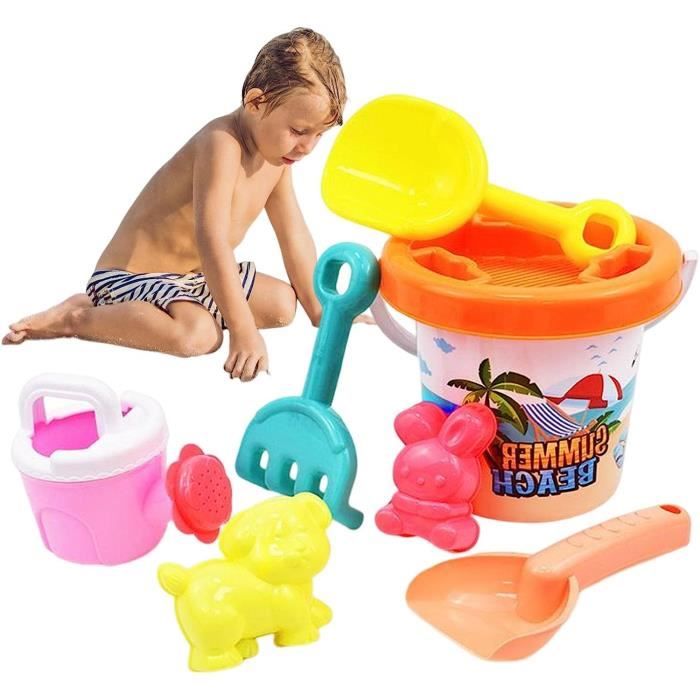 Lot De Vieux Seaux Et Moules De Plage En Tôle Peinte – Jouets Anciens Vacances