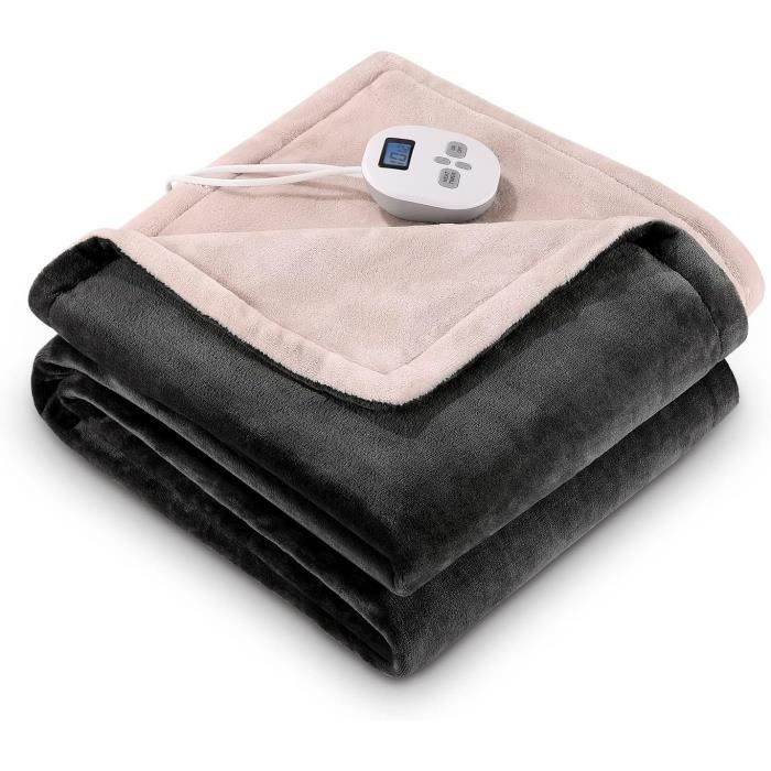 Couverture Chauffante 12V Pour Voiture SUPYINI - Flanelle Douce 100x75 Cm - Pour Camping Et Voyages - Consommation 48W