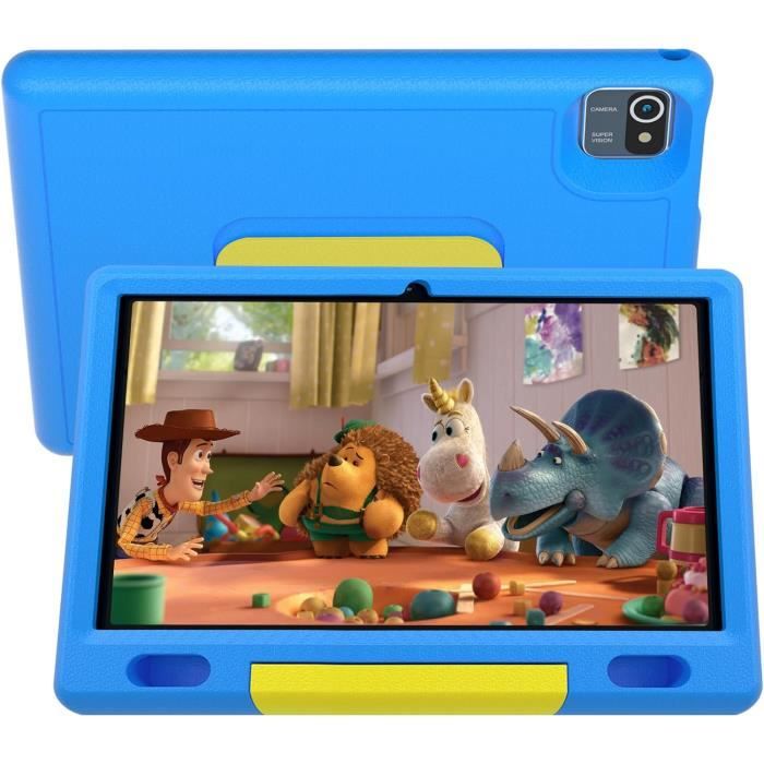 Tablette Enfant 10,1 Pouces Android 13 – 6 Go RAM, 64 Go ROM, écran IPS 1280x800, Contrôle Parental, étui Antichoc