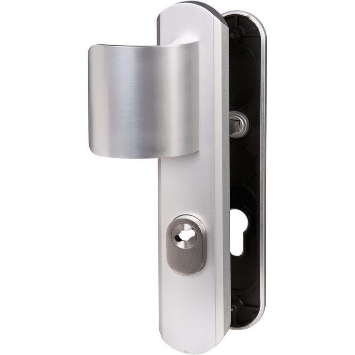 Poignée de porte palière blindée - VACHETTE - Secumax One - Gris argent - 195 mm - Simple