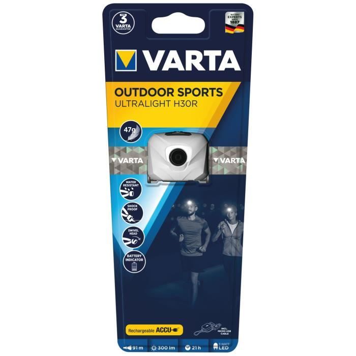 VARTA - Torche outdoor sports ultralight H30R blanche