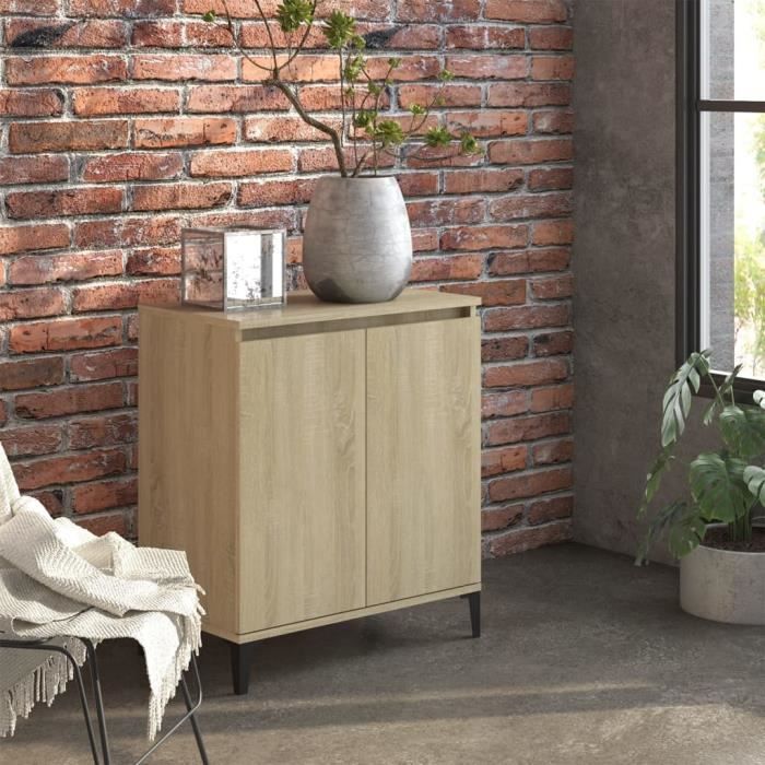 Buffet bas - VIDAXL - Chêne sonoma - 2 portes - Style industriel - Loft