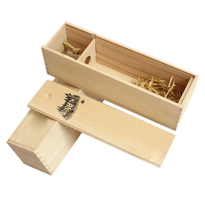 Boîte De Rangement De Vin En Bois - Coffret à Vin Rouge Simple Avec Poignée - Emballage Élégant Pour Décoration Maison