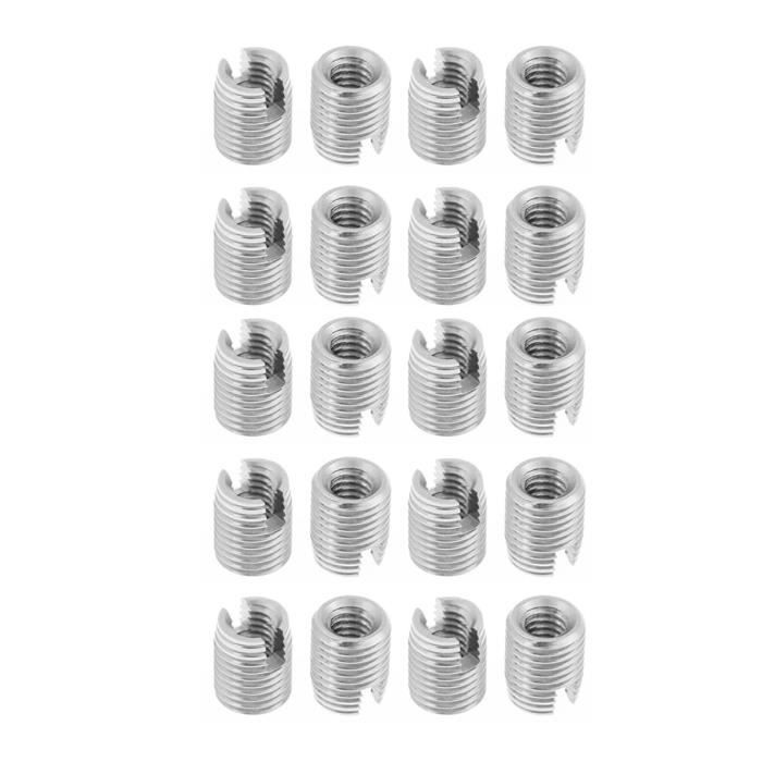 6 Inserts De Réparation Filetage M14 Vers M8x20mm - Argent, Marque Uxcell, Neuf
