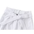 Amzbarley Pantalon Femme Blanc Avec Des Poches Insérées Obliques Sur Les Côtés Pantalon Droit Pantalon Bureau Habillage-1