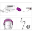 Casque filaire blanc violet, Casque de jeu casque antibruit pour sports électroniques basses lourdes Avec micro-1