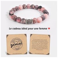 Bracelet Fille En Pierre Zébrée Naturelle – Bijou Cadeau D’anniversaire Pour Adolescente – Symbole De Courage Et De Rêves – Ajustable