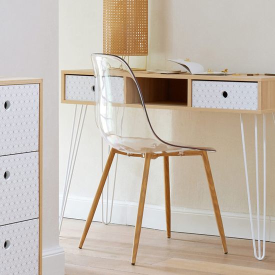 CHAISE TAHO PIED IMITATION CHENE BLANC