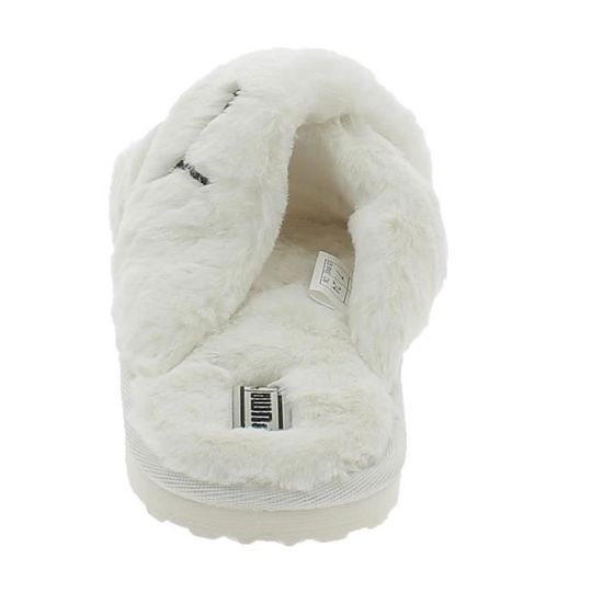 PUMA FLUFF X STRAP BX CHAUSSONS FEMME BLANCS 38535202 Bianco