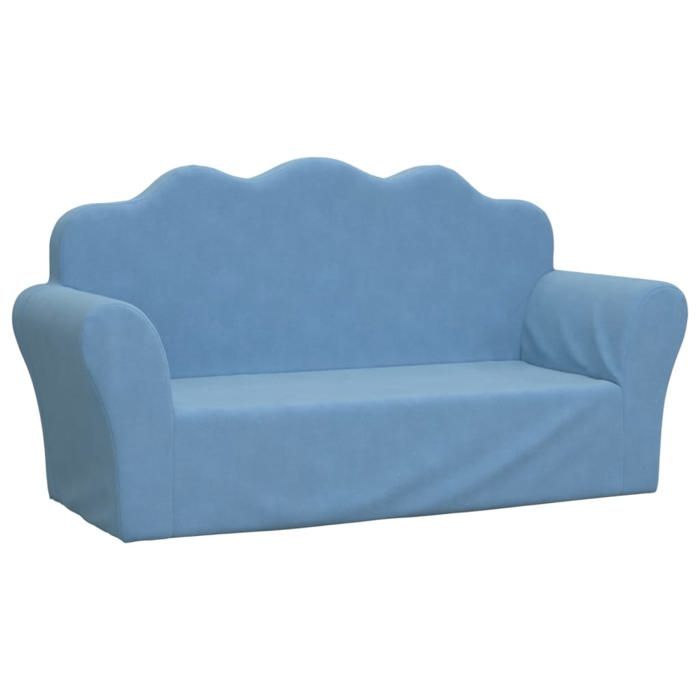 VidaXL Canapé-lit à 2 Places Avec Deux Oreillers Bleu Tissu