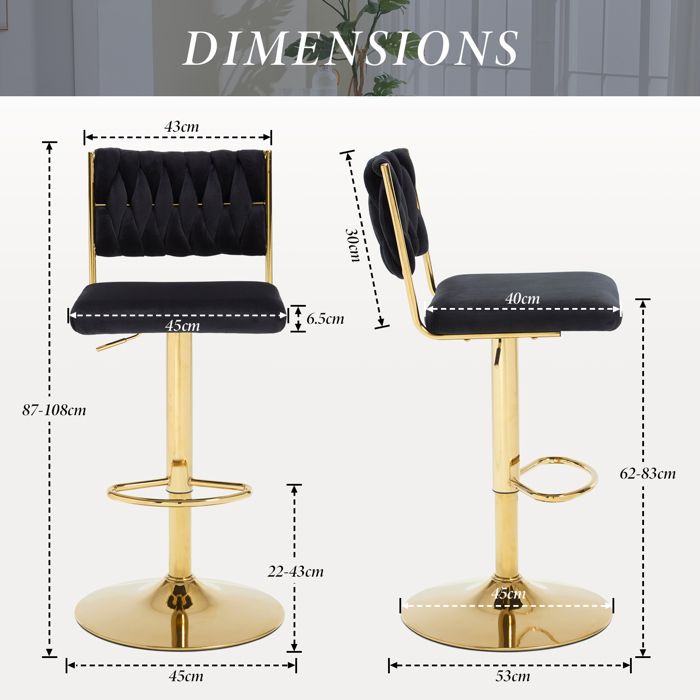 Chairus Tabouret de Bar Lot de 2 Tabourets de Comptoir en Velours, Chaise Haute Bar avec Pieds en Bois pour Central Îlot, Beige - Maison Chairus Tabouret de Bar Lot de 2 Tabourets de Comptoir en Velours, Chaise Haute Bar avec Pieds en Bois pour Central Îlot, Beige - Maison