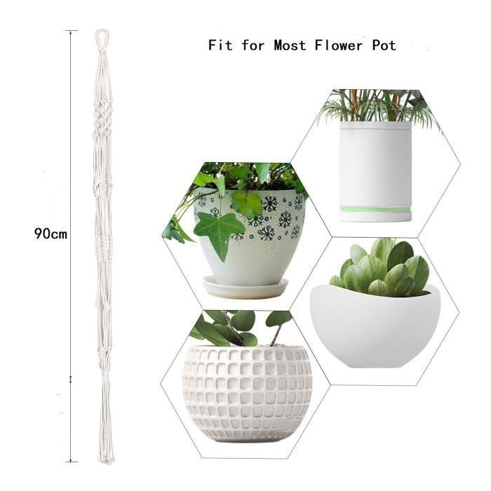 Muteitt 3 Pièces Rallonge Suspension Plante Macramé – Corde Connectable 31 Cm Avec Anneau Bois, Boho