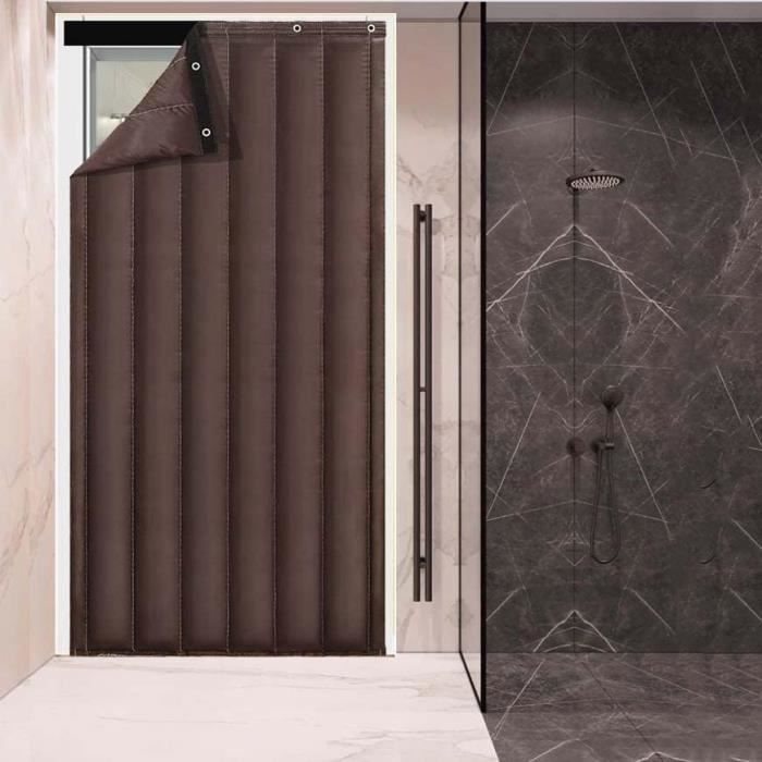 Rideau De Porte Thermique Isolant - 100x210 Cm Gris - Coupe-vent, Imperméable - Pour Porte D'entrée, Chambre Climatisée