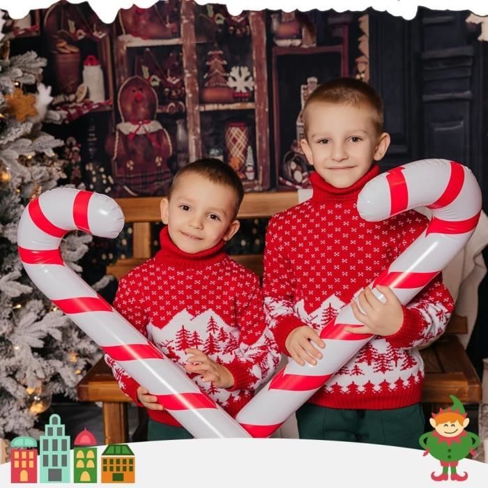 Décorations Noël Canne En Sucre 3D - 3 Pièces Bois & Feutre - Pour Table, Cheminée, Décoration Hiver