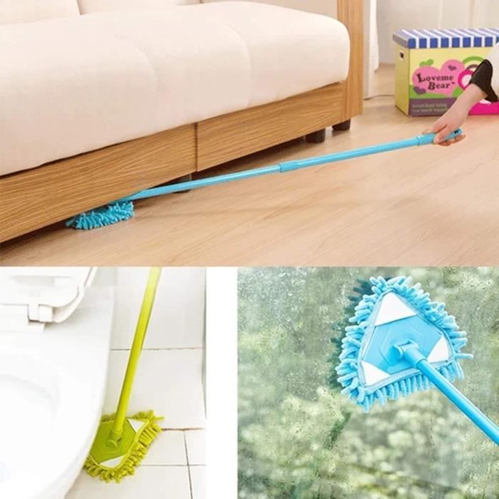 Serpillère rotative en microfibre pour nettoyage du sol, balai de nettoyage à main avec seau en acier, long manche rotatif avec système de compression, balai de nettoyage de cuisine pour