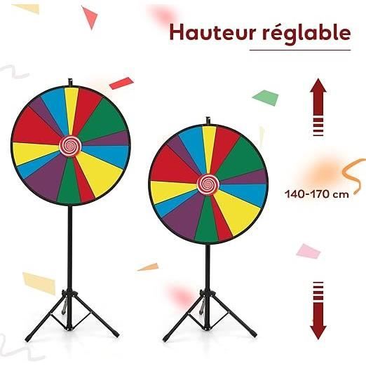 GOPLUS Roue de Fortune R utilisable 76 CM Roue de Prix Hauteur