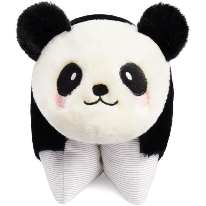 BRUBAKER Cojín De Peluche Panda 2 En 1 – Transformable En Peluche O Cojín Cervical, 40x30 Cm, Suave Y Versátil Para Niños Y Adultos Panda De Poliéster Suave