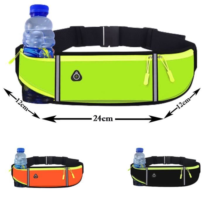Sac ceinture banane - VGEBY - Imperméable - Porte-bouteille - 5 poches - Nylon 8000D mousse