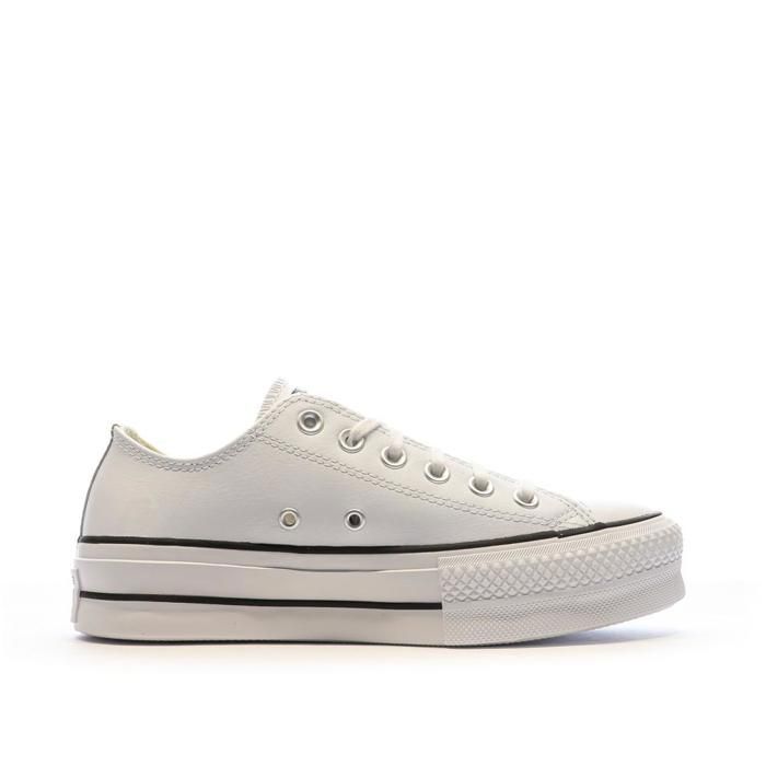 Baskets CONVERSE HI ALL STAR LIFT Femme Blanc Cuir Blanc