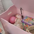 Coffre à jouets en bois pour enfants - KidKraft - Austin - Rose - Charnière de sécurité - Rangement-2