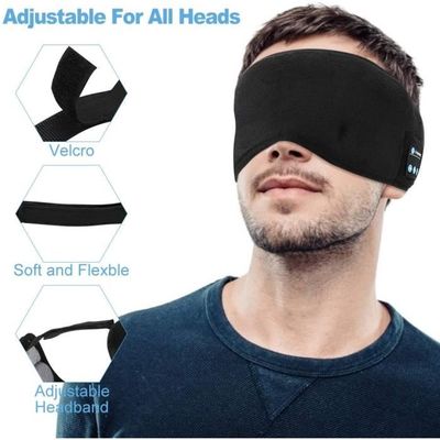 Bandeau Sommeil Bluetooth Avec Masque 3D - Écouteurs Intégrés, Autonomie 13h, Lavable - Pour Dormir, Voyager, Méditer, Sport