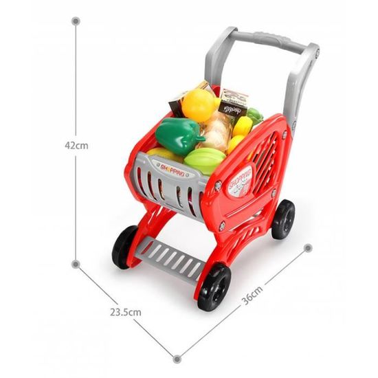 Chariot De Courses Jouet Pour Bébé - Avec Fruits Et Légumes En Plastique, Jeu D'imitation Supermarché - Pour Enfants Dès 18 Mois